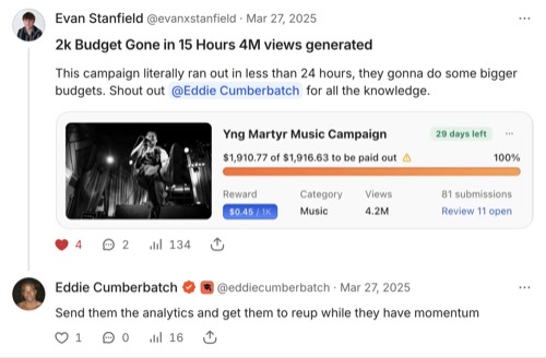 Evan Stanfield - 4M views from $2k budget