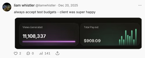 liam whistler - $809 earned
