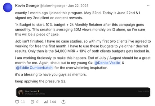 Kevin George - 2nd client signed